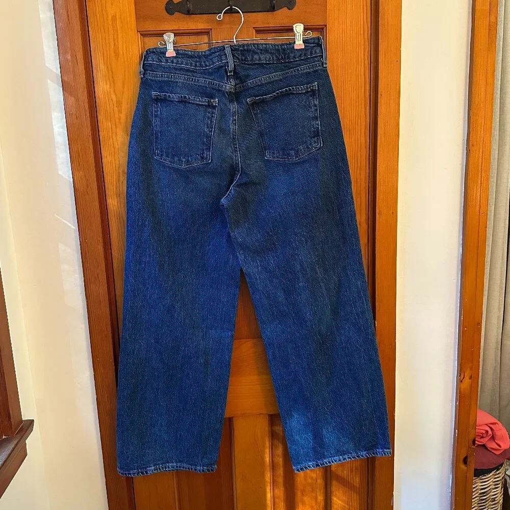 Old Navy Extra High Rise Wide Leg Dark Wash Jeans - 10 Petite - Picture 2 of 8